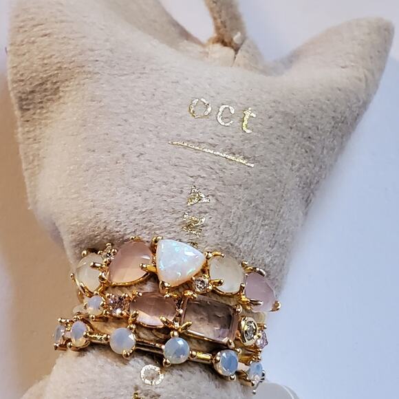 Anthropologie October Birthstone Stacked Rings Set October Size 7 New W/ tags - Picture 7 of 8